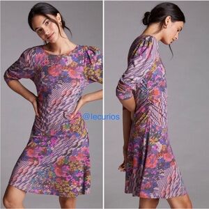 NWT Anthropologie by Daily Practice Long Sleeve Multicolor Drop Short Dress XL